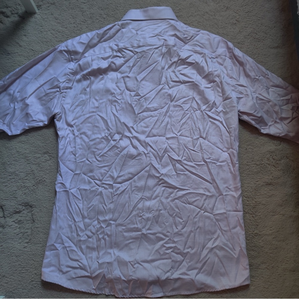 ETON Dress Shirt Men's 43 Light Purple White 17-36 Button Front Long Sleeve Dot - Picture 6 of 6